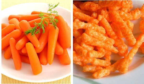 cheetosy i marchewki - znajdź różnice